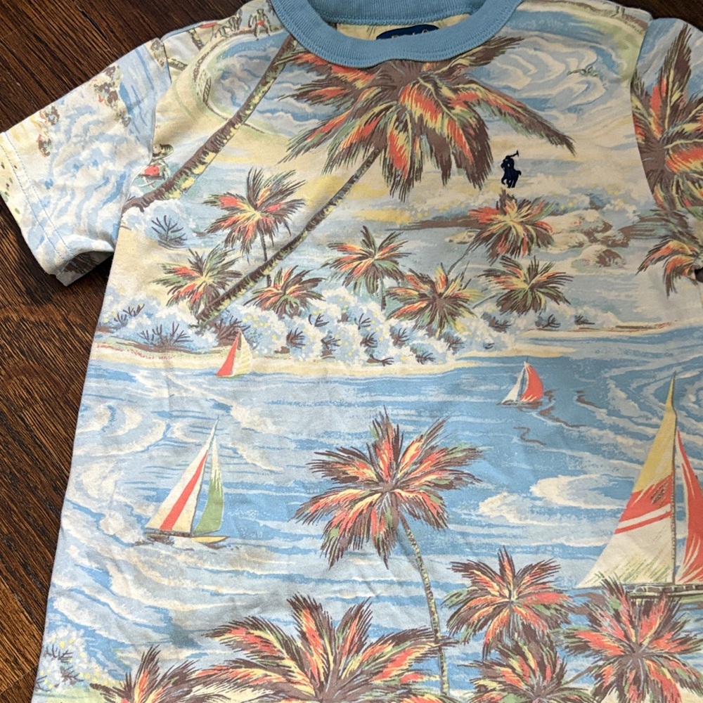 Polo by Ralph Lauren Tropical Print Kids Matching Set - Blue, Red, Green - Picture 2 of 5